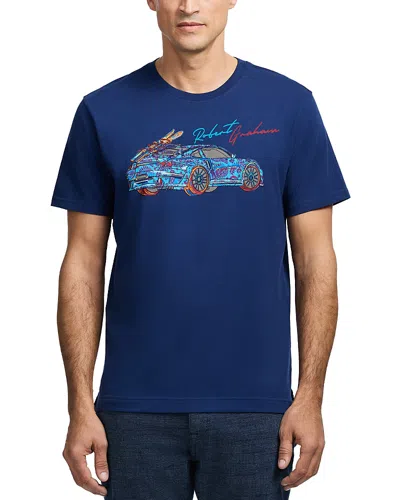 Robert Graham Road Trip Cotton Graphic Tee In Blue