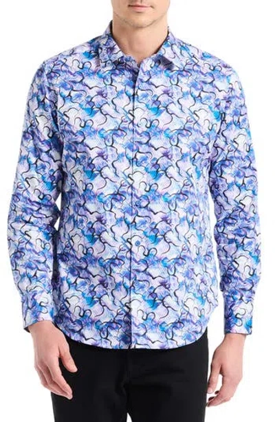Robert Graham Roche Long Sleeve Woven Shirt In Blue
