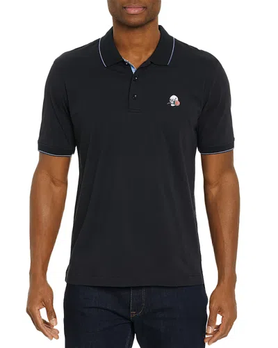 Robert Graham Rossi Short Sleeve Knit Polo Shirt - Exclusive In Black