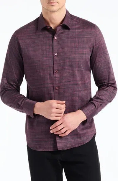 Robert Graham Roth Long Sleeve Button-up Shirt In Burgundy