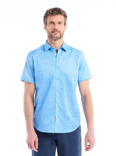 Robert Graham Roth Short Sleeve Button Down Shirt In Light Blue