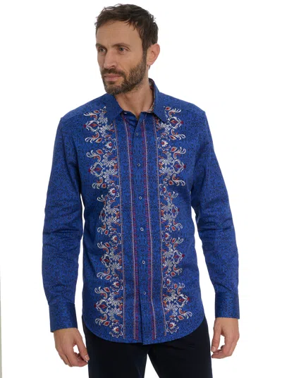 Robert Graham Royal Midnight Long Sleeve Button Down Shirt In Navy