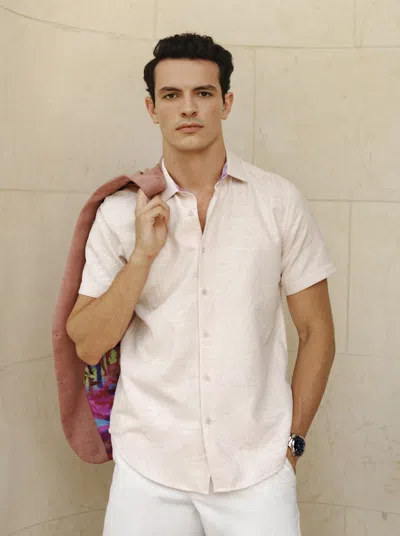 Robert Graham Royal Palms Short Sleeve Button Down Shirt In Lt. Pink