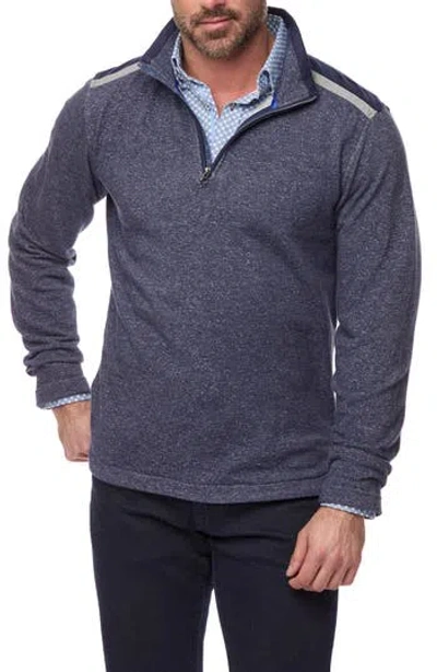 Robert Graham Rufino Quarter Zip Pullover Sweater In Indigo
