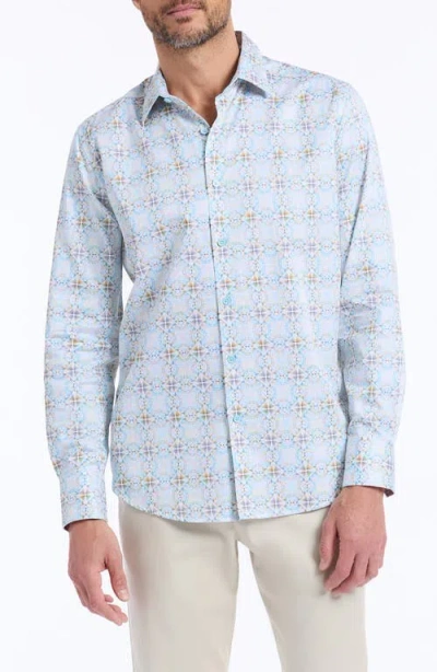 Robert Graham Runnymede Stretch Cotton Button-up Shirt In Blue