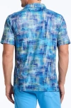 Robert Graham Salas Abstract Print Performance Golf Polo In Blue