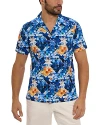 Robert Graham Sashiko Patchwork Print Regular Fit Button Down Camp Shirt In Multi
