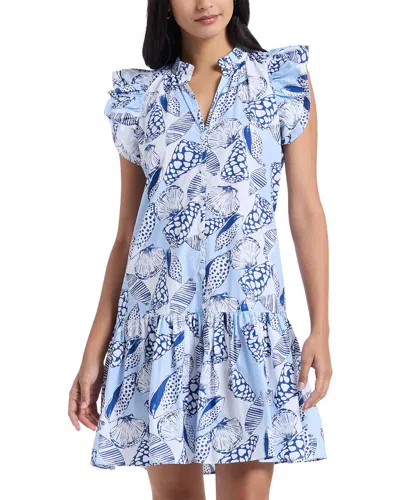 Robert Graham Savannah Shell Print Cap Sleeve Shift Dress In Blue