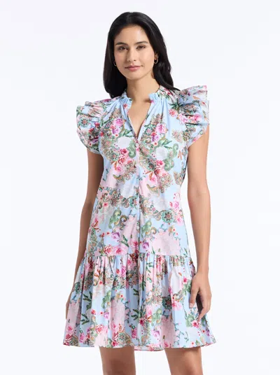 Robert Graham Savannah Floral Paisley Cap Sleeve Shift Dress In Blue