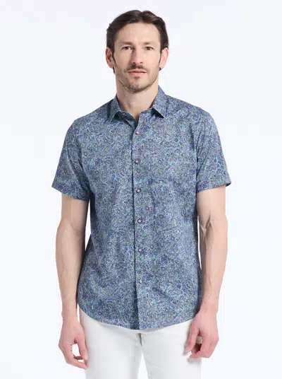 Robert Graham Seaton Short Sleeve Button Down Shirt In Blue