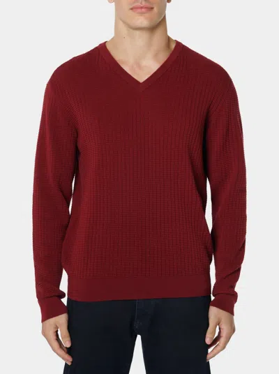Robert Graham Selby Long Sleeve Knit Sweater In Burgundy