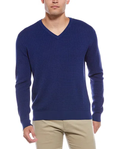 Robert Graham Selby V-neck Sweater In Blue