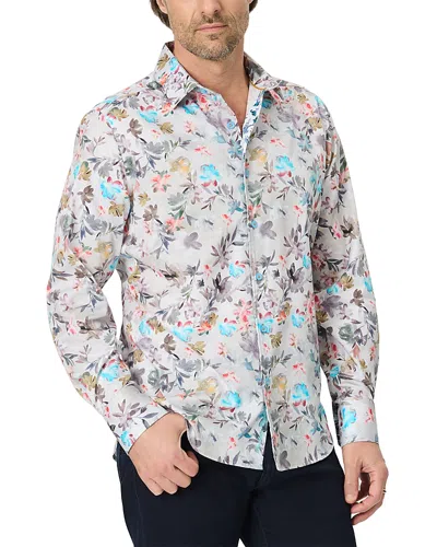 Robert Graham Shadbush Long Sleeve Cotton Stretch Shirt In White