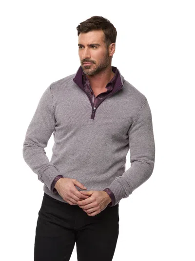 Robert Graham Shane 1/4 Zip Sweater Big In Purple