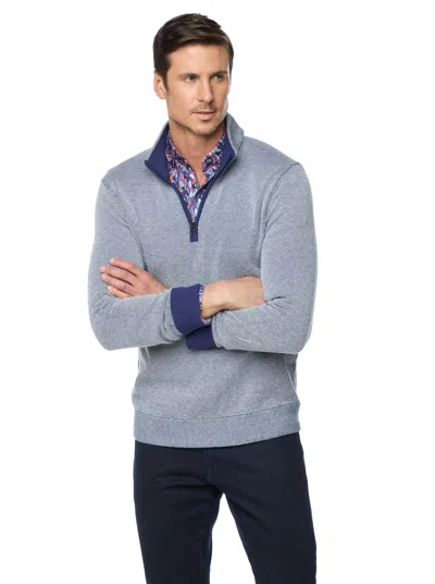 Robert Graham Shane 1/4 Zip Sweater Tall In Blue