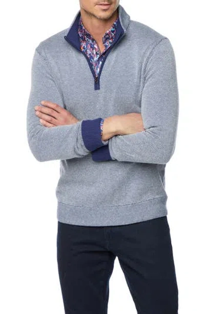 Robert Graham Shane Quarter Zip Pullover In Navy