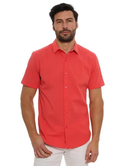 Robert Graham Men's Shark Bite Short-sleeve Shirt In Coral