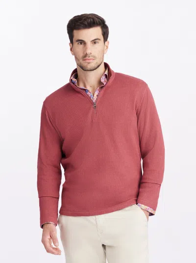 Robert Graham Shepton Long Sleeve Knit Shirt In Burgundy