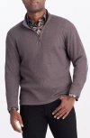 Robert Graham Shepton Quarter Zip Knit Pullover In Brown