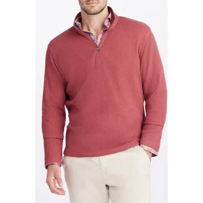 Robert Graham Shepton Quarter Zip Knit Pullover In Burgundy
