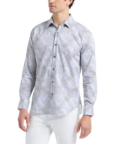 Robert Graham Shillibeer Crosshatch Woven Shirt In Gray