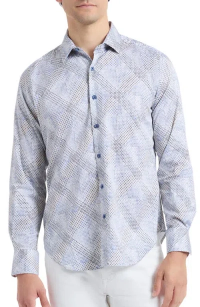 Robert Graham Shillibeer Stretch Cotton Button-up Shirt In Gray