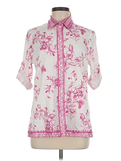 Pre-owned Robert Graham Short Sleeve Blouse In Pink