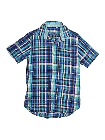 Pre-owned Robert Graham Kids' Short Sleeve Button Down Shirt In Blue