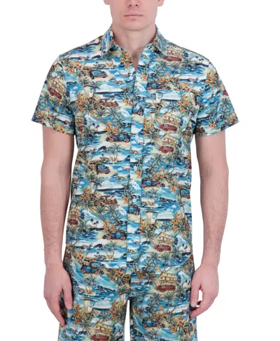 Robert Graham Short Sleeve Button Down Shirt In Blue