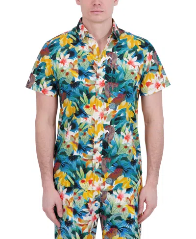 Robert Graham Short Sleeve Button Down Shirt In Gold