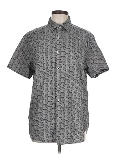 Pre-owned Robert Graham Short Sleeve Button Down Shirt In Gray