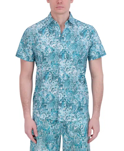 Robert Graham Short Sleeve Button Down Shirt In Blue
