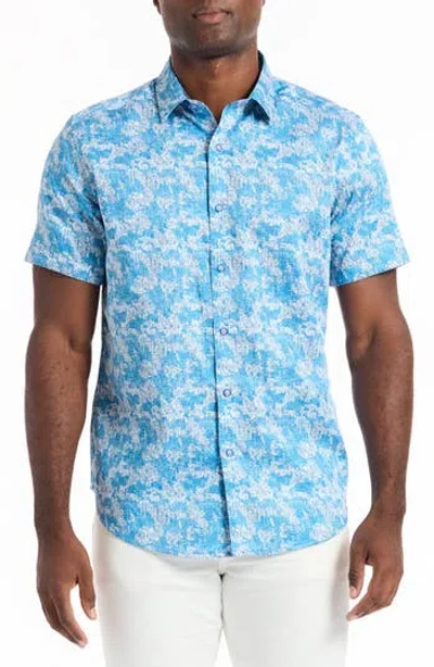 Robert Graham Short Sleeve Button-up Shirt In Blue