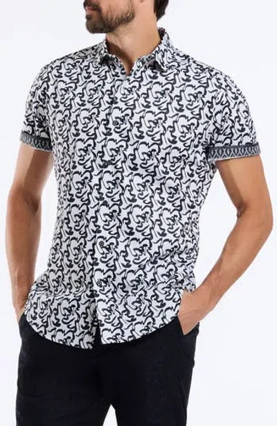 Robert Graham Short Sleeve Cotton Button-up Shirt In Blue