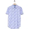 Shop Robert Graham Short Sleeve Cotton Button-up Shirt In Blue