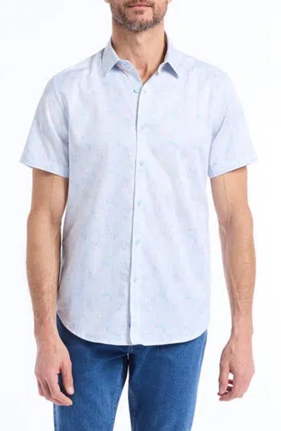 Robert Graham Short Sleeve Cotton Button-up Shirt In Blue