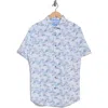 Robert Graham Short Sleeve Stretch Cotton Button-up Shirt In White