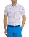 Robert Graham Sidecar Geo Print Regular Fit Polo Shirt In White