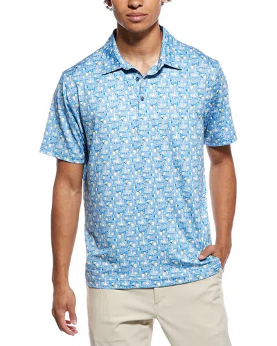 Robert Graham Sip Society Knit Polo Shirt In Blue