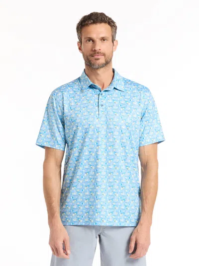 Robert Graham Sip Society Short Sleeve Polo In Blue