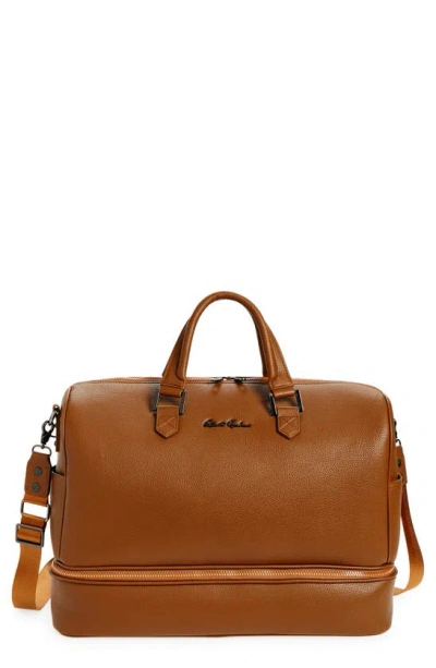 Robert Graham Sixer Zip Bottom Faux Leather Duffle Bag In Tan