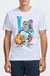 Robert Graham Ski Graham Short Sleeve Graphic Tee In White