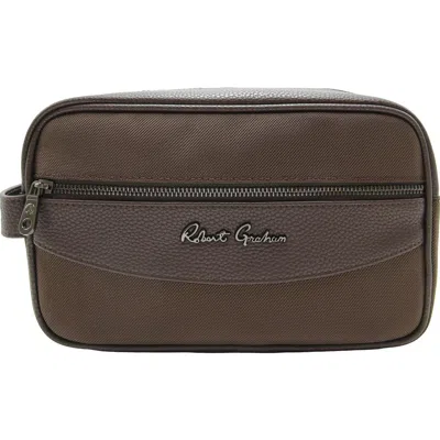 Robert Graham Skipper Faux Leather Dopp Kit In Brown