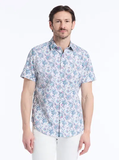 Robert Graham Skipton Short Sleeve Button Down Shirt In Gray