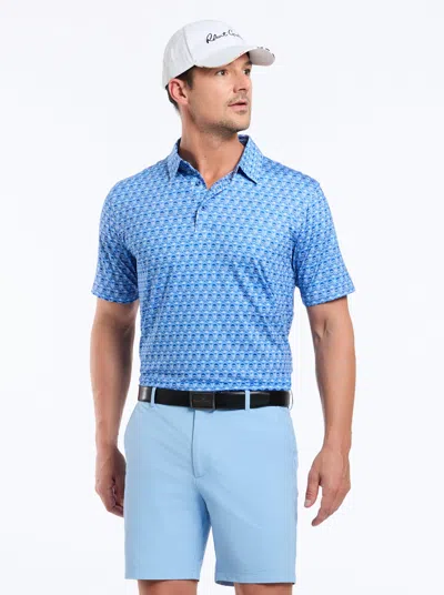 Robert Graham Skull Swing Short Sleeve Polo In Cobalt