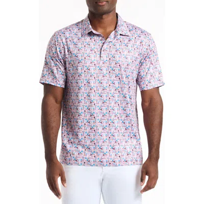 Robert Graham Society Knit Polo In Pink