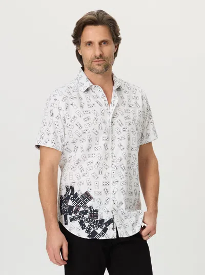 Robert Graham Stack & Slam Short Sleeve Button Down Shirt In Neutral