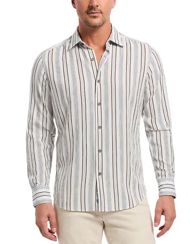 Robert Graham Stamford Cotton Stretch Classic Fit Button Down Shirt In Neutral