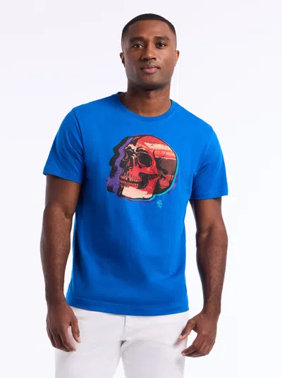 Robert Graham Stamp Skull Short Sleeve T-shirt In Blue