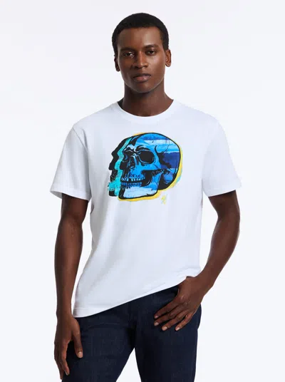 Robert Graham Stamp Skull Short Sleeve T-shirt In White